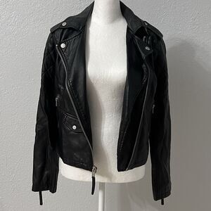 Y2K ABERCROMBIE & FITCH Women’s Vegan Leather Motorcycle Biker Jacket Small READ